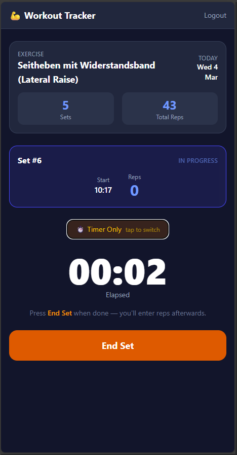 Sparky Workout Tracker – mein vibe-gecodeter Trainingsbegleiter